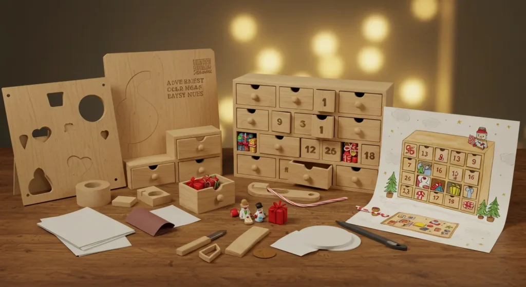 Wooden Drawer DIY Advent Calendar Kit