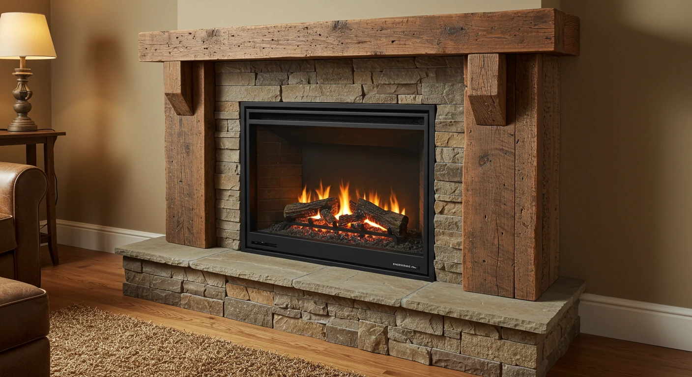 Stylish diy built in fireplace with custom design in a cozy living room.