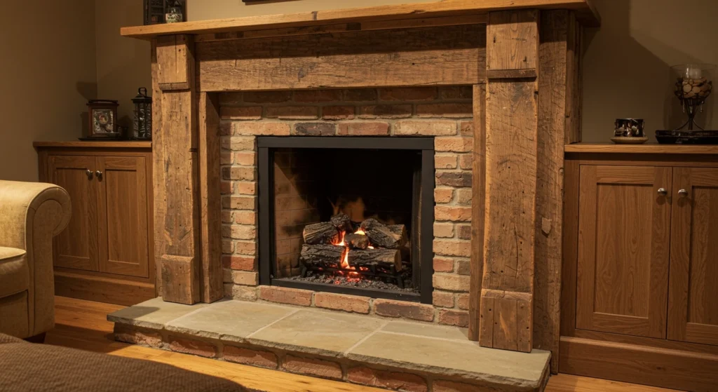 Cozy diy built in fireplace as a focal point in a modern living room.